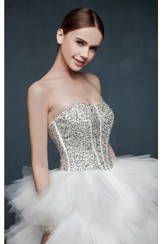 Tulle, Satin Sweetheart Sweep Train Sleeveless Ball Gown Dress with Rhinestone, Sequins