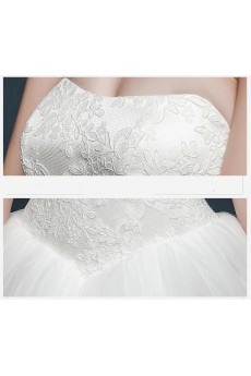 Tulle, Lace, Satin Strapless Sweep Train Sleeveless Ball Gown Dress