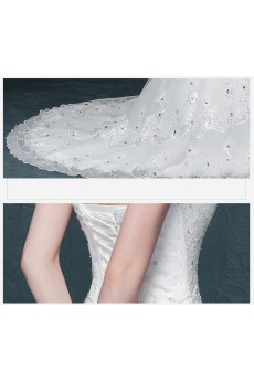 Tulle, Lace Sweetheart Chapel Train Sleeveless Ball Gown Dress with Rhinestone