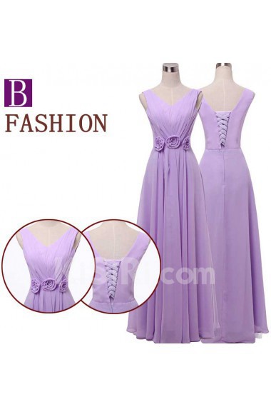 Taffeta, Chiffon Floor Length A-line Dress