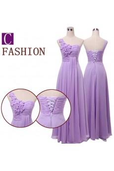 Taffeta, Chiffon Floor Length A-line Dress