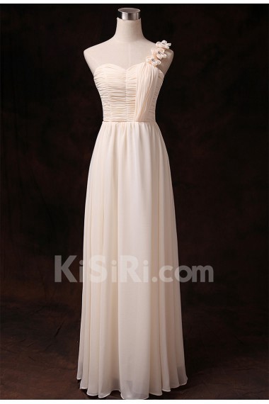 Taffeta Chiffon Floor Length A-line Dress