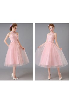 Lace Tea-length A-line Dress