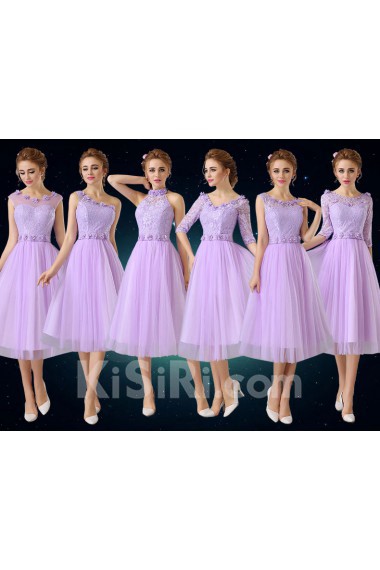 Lace Tea-length A-line Dress