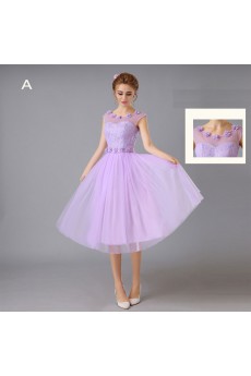 Lace Tea-length A-line Dress