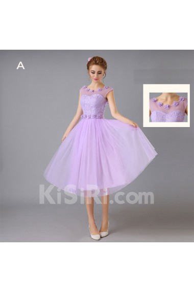 Lace Tea-length A-line Dress