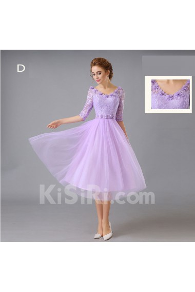 Lace Tea-length A-line Dress