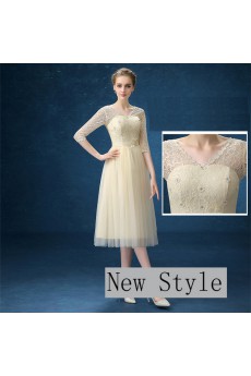 Tulle Tea-length A-line Dress