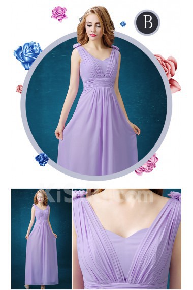 Chiffon Floor Length A-line Dress