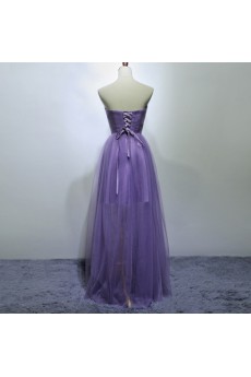 Tulle Floor Length Strapless Sleeveless A-line Dress