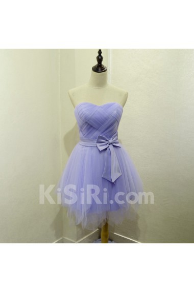 Tulle Short/Minin Sweetheart Sleeveless Ball Gown Dress with Bow