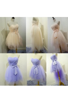 Tulle Short/Minin Sweetheart Sleeveless Ball Gown Dress with Bow