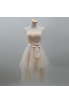 Tulle Short/Minin Sweetheart Sleeveless A-line Dress with Bow