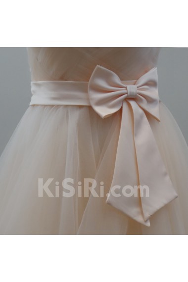 Tulle Short/Minin Sweetheart Sleeveless A-line Dress with Bow