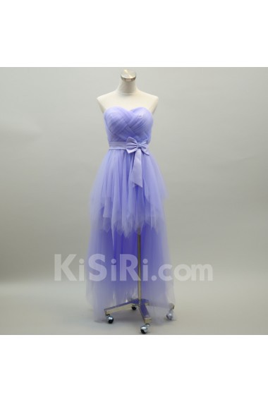 Tulle Short/Minin Sweetheart Sleeveless A-line Dress with Bow