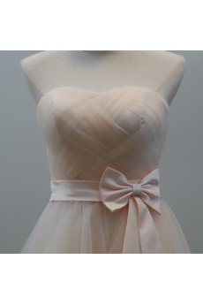 Tulle Short/Minin Sweetheart Sleeveless A-line Dress with Bow