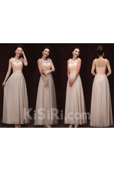 Chiffon Floor Length Sleeveless A-line Dress