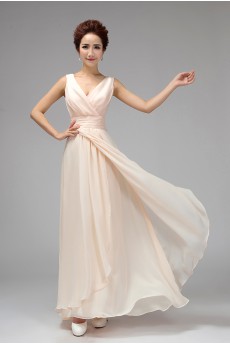 Lace, Chiffon Floor Length A-line Dress