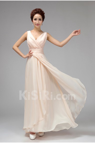 Lace, Chiffon Floor Length A-line Dress