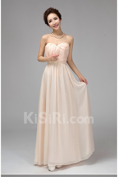 Lace, Chiffon Floor Length A-line Dress