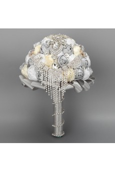 Top Quality Round Shape Wedding Bridal Bouquet with Ribbons