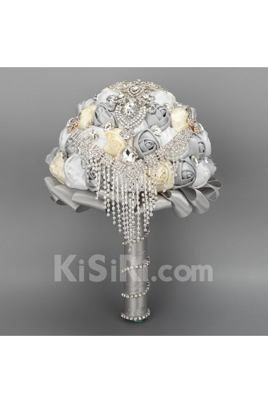 Top Quality Round Shape Wedding Bridal Bouquet with Ribbons