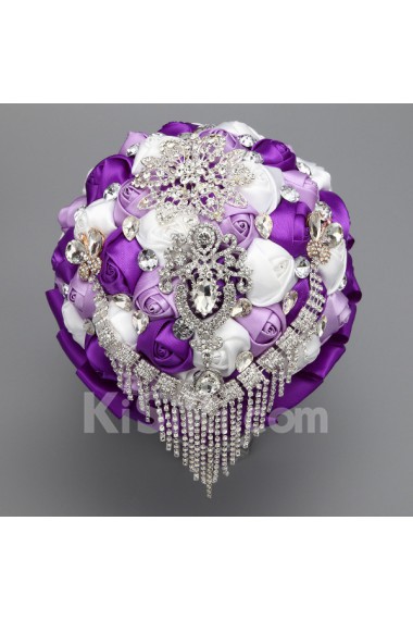 Top Quality Round Shape Wedding Bridal Bouquet with Ribbons