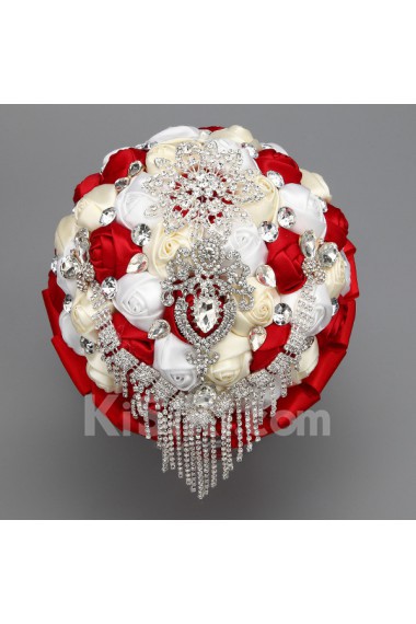 Top Quality Round Shape Wedding Bridal Bouquet with Ribbons