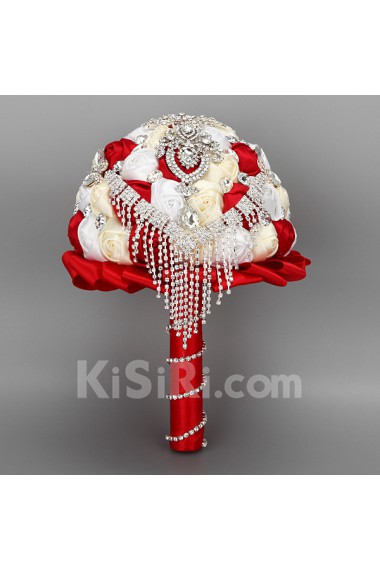 Top Quality Round Shape Wedding Bridal Bouquet with Ribbons