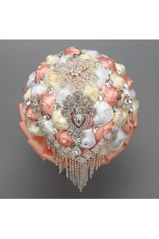 Top Quality Round Shape Wedding Bridal Bouquet with Rhinestones