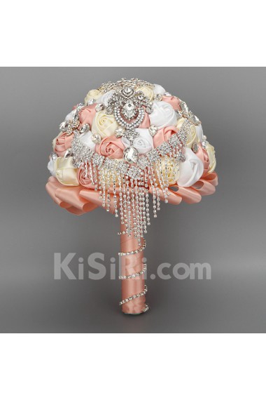 Top Quality Round Shape Wedding Bridal Bouquet with Rhinestones