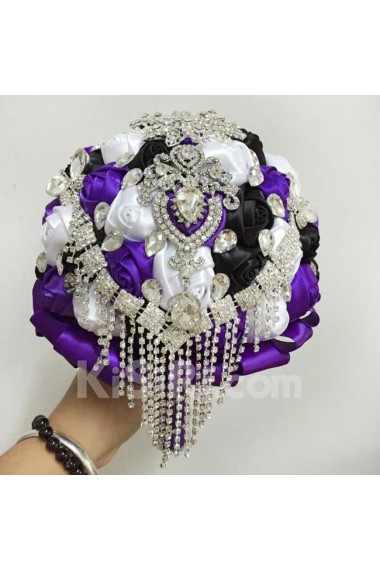 Top Quality Round Shape Wedding Bridal Bouquet with Rhinestones