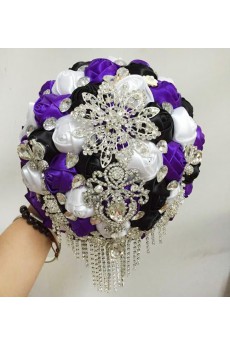 Top Quality Round Shape Wedding Bridal Bouquet with Rhinestones