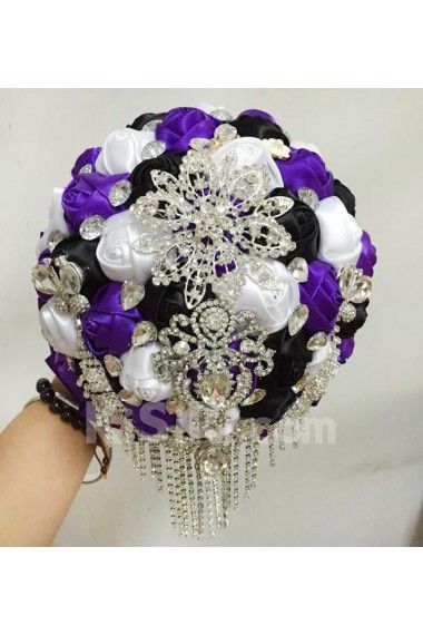 Top Quality Round Shape Wedding Bridal Bouquet with Rhinestones