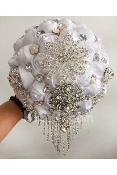 Top Quality Round Shape Wedding Bridal Bouquet with Rhinestones