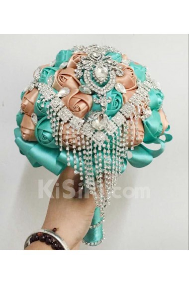 Top Quality Round Shape Wedding Bridal Bouquet with Ribbons