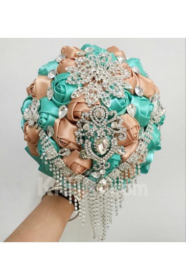 Top Quality Round Shape Wedding Bridal Bouquet with Ribbons