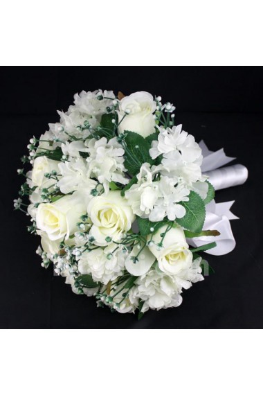 Elegant Round Shape Ivory Wedding Bridal Bouquet