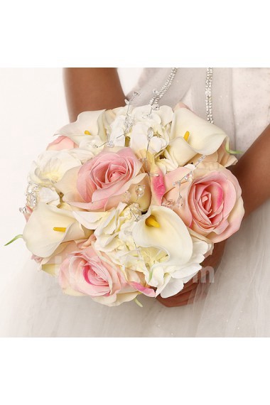 Flannel Pink Rose Wedding Bridal Bouquet