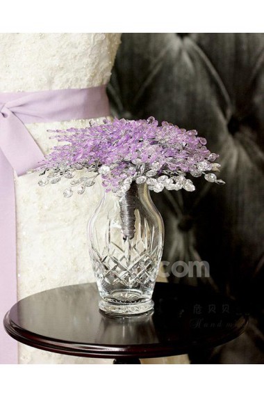 Light Purple Rhinestone Wedding Bridal Bouquet