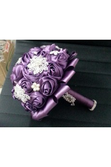 Regency Satin Wedding Bridal Bouquet with Rhinestone and Imitation Pearls