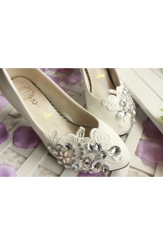 Handmade Lace Rhinestone Wedding Shoes