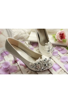 Handmade Lace Rhinestone Wedding Shoes