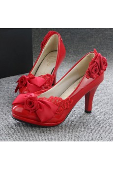 Handmade Lace Flowers Wedding Shoes