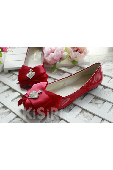 Handmade Bow Wedding Shoes with Rhinestone