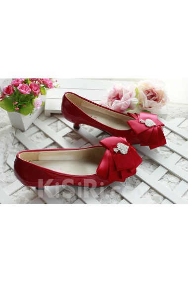 Handmade Bow Wedding Shoes with Rhinestone