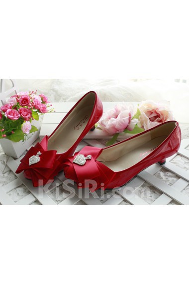 Handmade Bow Wedding Shoes with Rhinestone