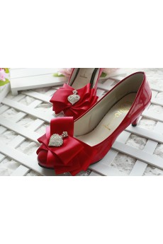 Handmade Bow Wedding Shoes with Rhinestone