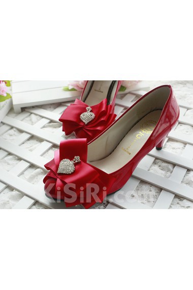 Handmade Bow Wedding Shoes with Rhinestone