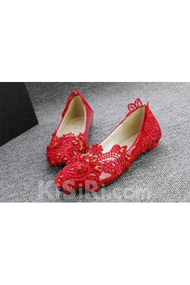 Handmade Lace Rhinestone Wedding Shoes